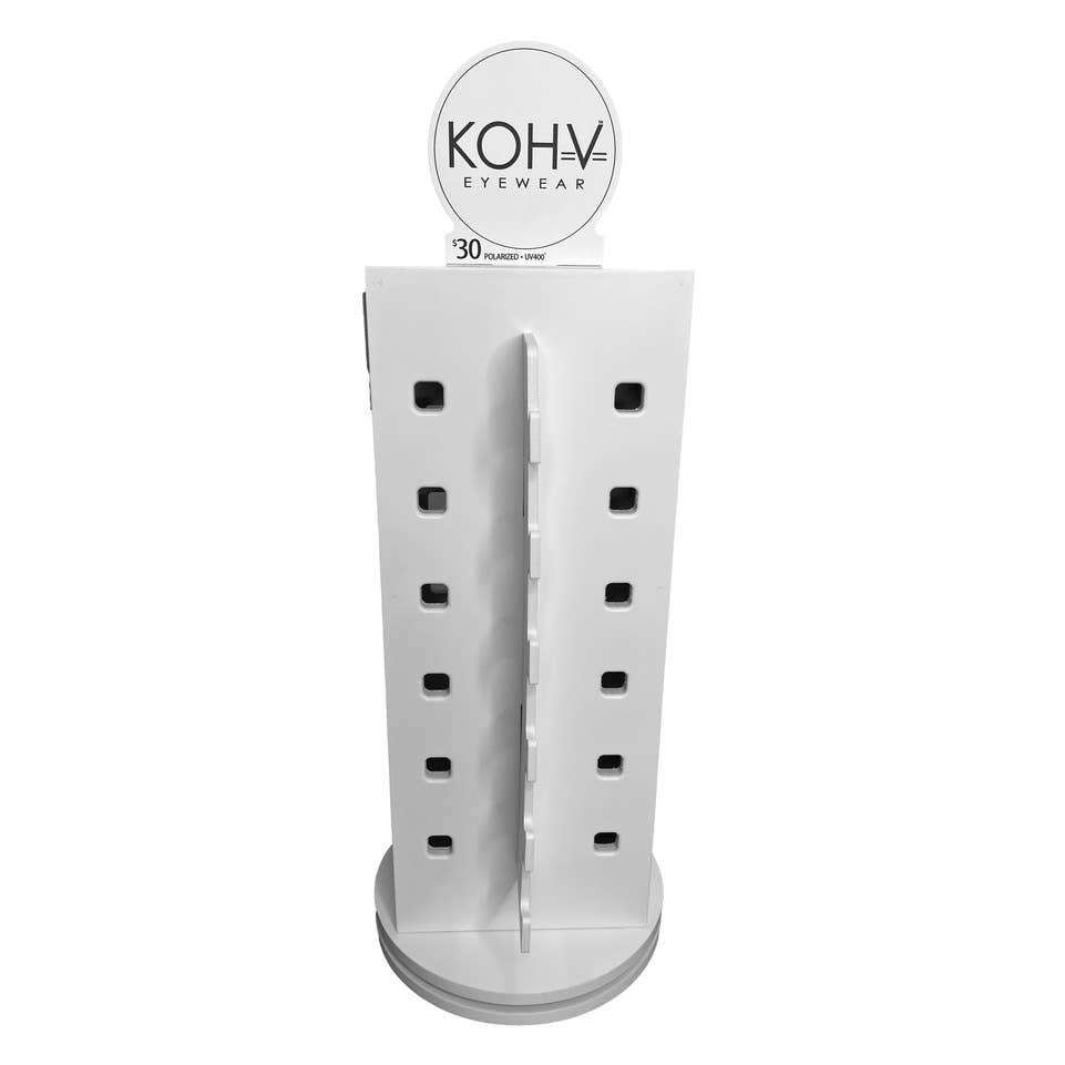 Kohv Eyewear - Wholesale Retailer Display - Accessories - FREE 12PC KOHV Wood Spinning Retail Counter Display (MOQ 20)1