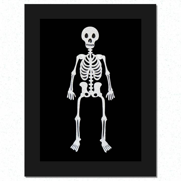 Peça de Arte em Papel: Esqueleto: Emoldurado, Feito à Mão por atacado de Paper for the People