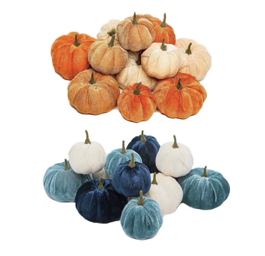 Kate Tuesday Jewelry - Wholesale Decorative Tabletop Object - Fall Velvet Pumpkin Sets5