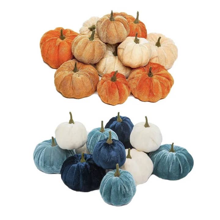 Kate Tuesday Jewelry - Wholesale Decorative Tabletop Object - Fall Velvet Pumpkin Sets5