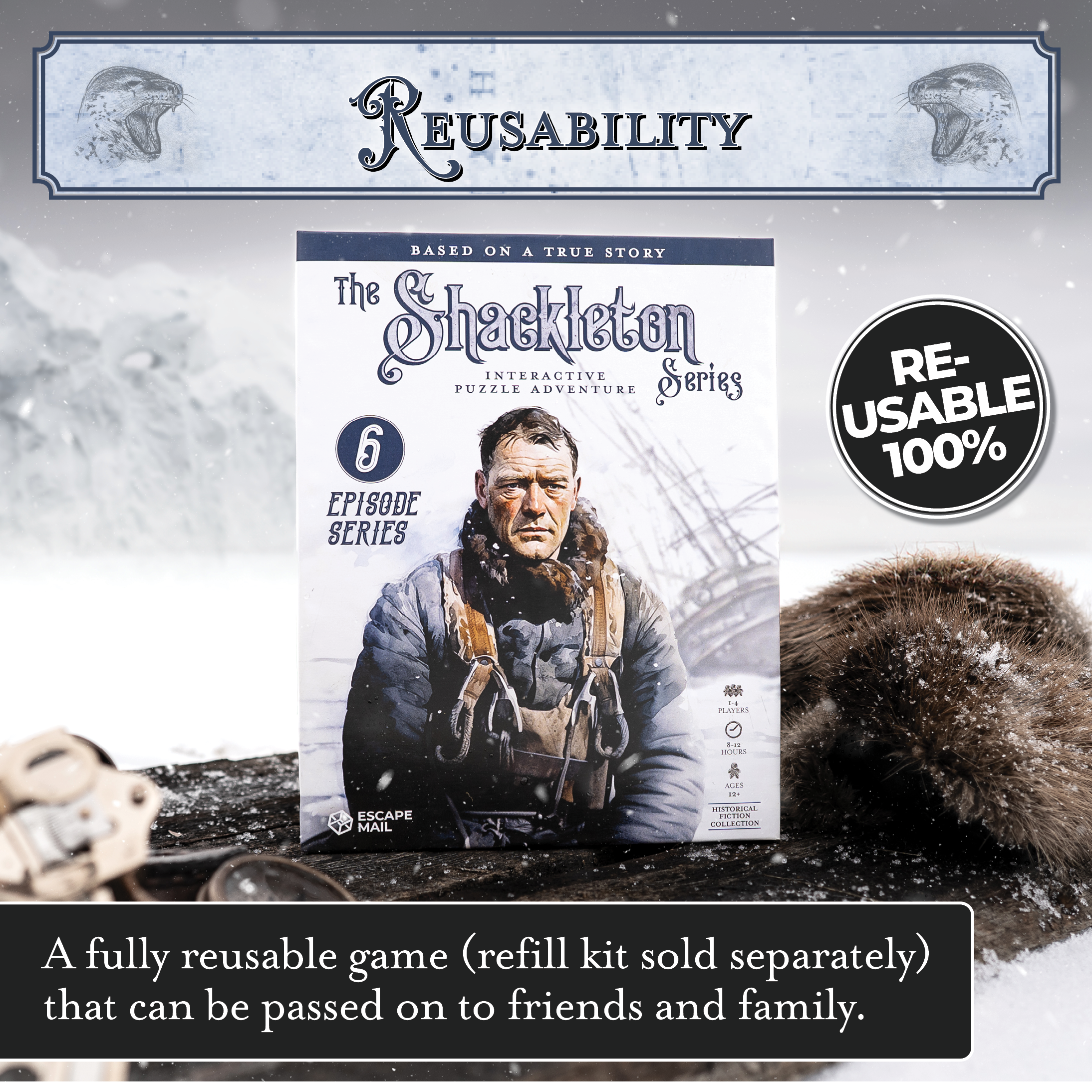 Escape Mail - Wholesale Board Game - (NEW!) Shackleton Series: Historic Fiction Escape Game 9