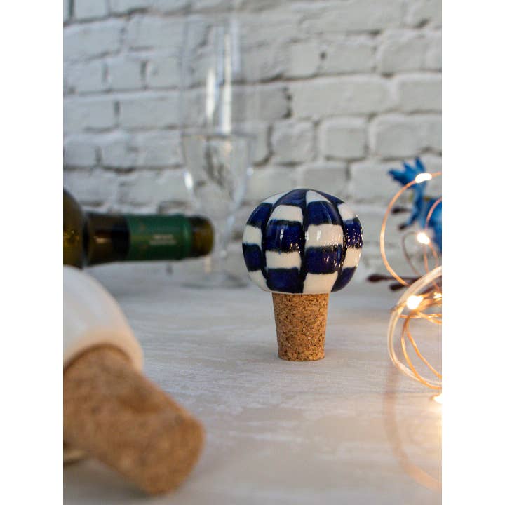 KNOBCO - Wholesale Wine Stopper - Assorted Blue and White Color Bottle Stopper(Set of 2)3