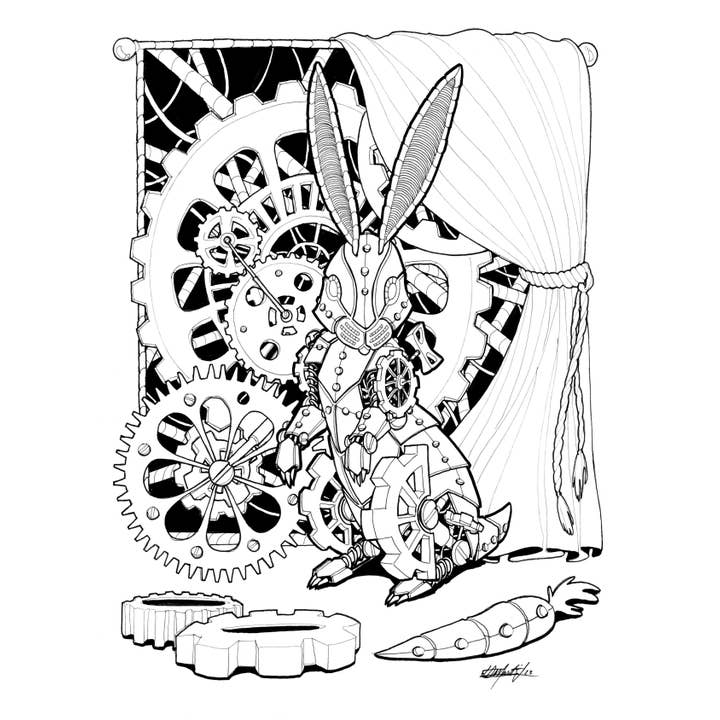 Indi Martin Art - Wholesale Coloring & Activity Book - Adult - Coloring Book: Bunnies!4