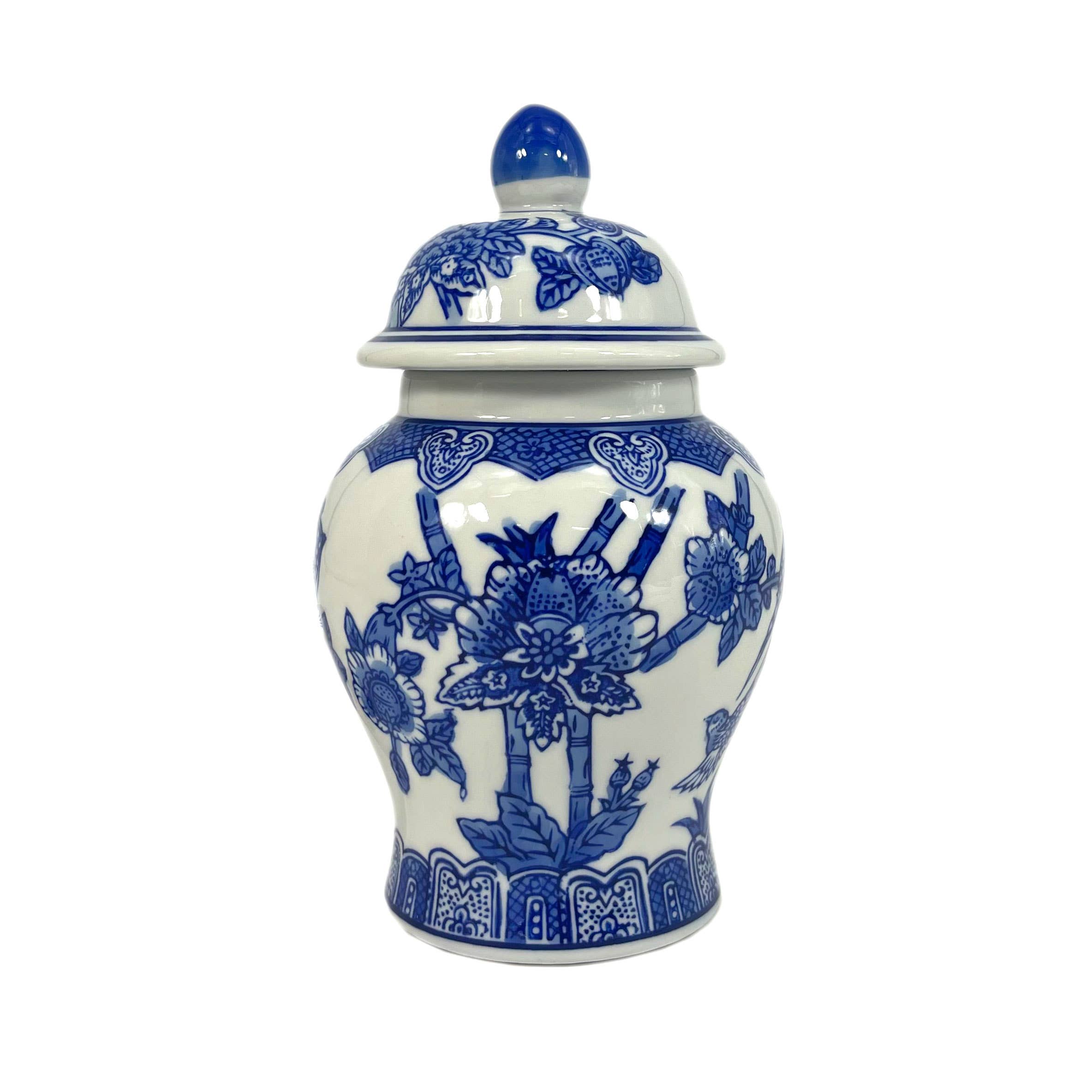Galt International Company – wholesale Decorative jar – Small Chinoiserie Ceramic Decorative Tea & Ginger Jar 8"4