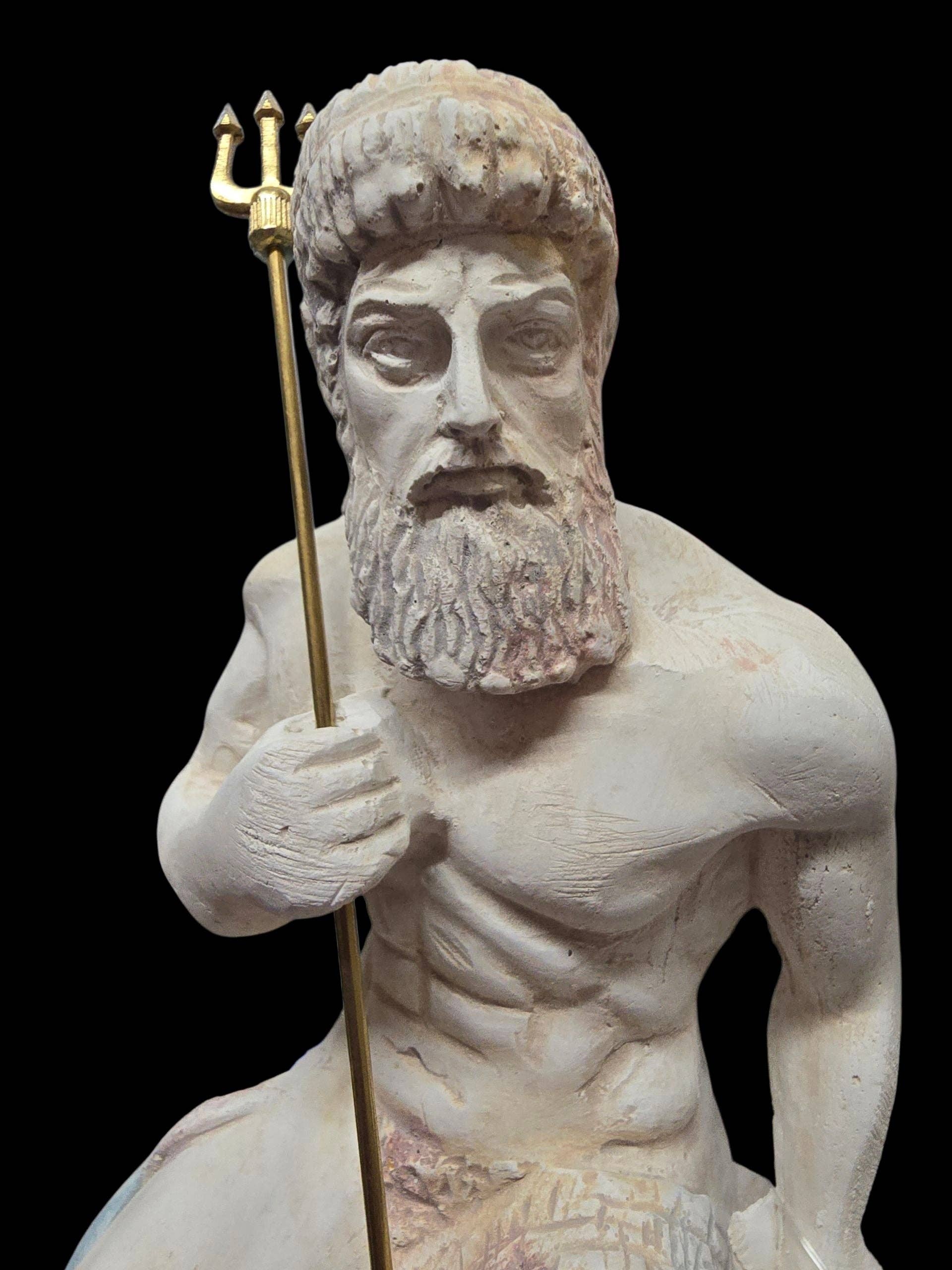 2 Greeks Inc – Escultura por atacado – Estátua de Alabastro de Poseidon – Deus do Mar1