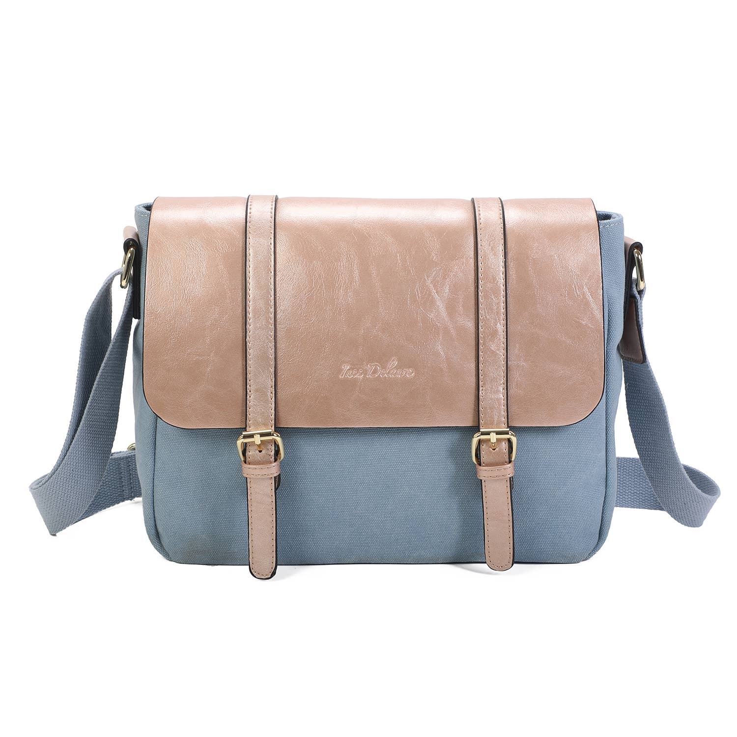 INES DELAURE - Wholesale Shoulder Bag - Women's - Dual-material shoulder bag in very light canvas2