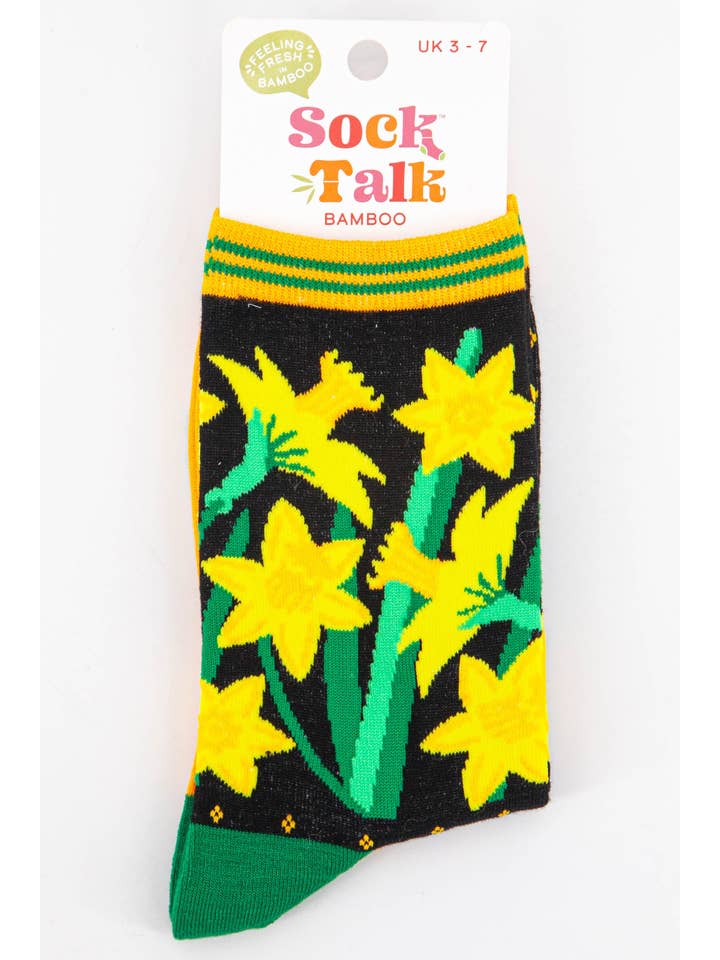 Sock Talk - Wholesale Socks - Women's - Women's Welsh Daffodil Floral Print Bamboo Socks
