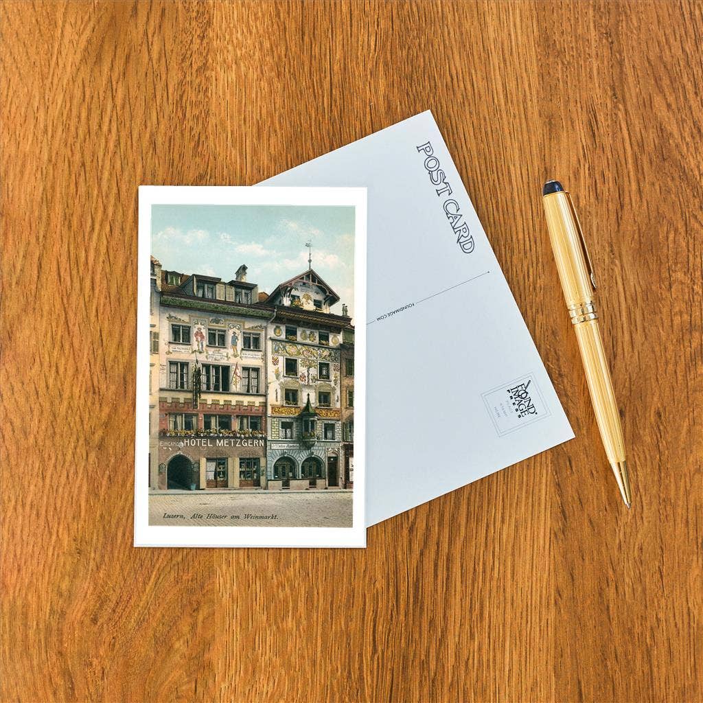 Found Image Press - Wholesale Postcard - Postcard MF-382 Old Houses in Lucerne, Swithzerland1