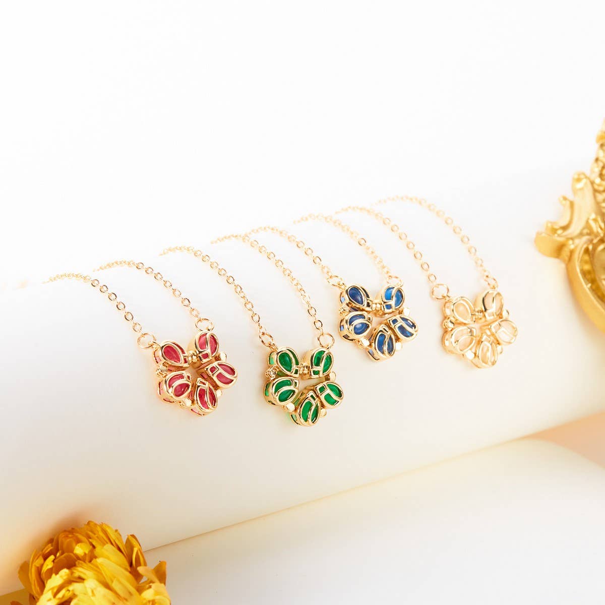 NINEXIS - Vente Colliers à pendentif - CWAJE05825_COLLIER FLEUR À DOUBLE PORT MAGNÉTIQUE TULIP6