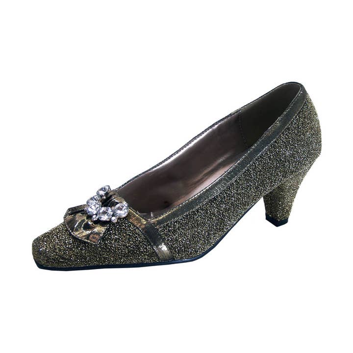 FLORAL Nyla Women's Wide Width Rhinestone Dress Pumps for wholesale by FazPaz