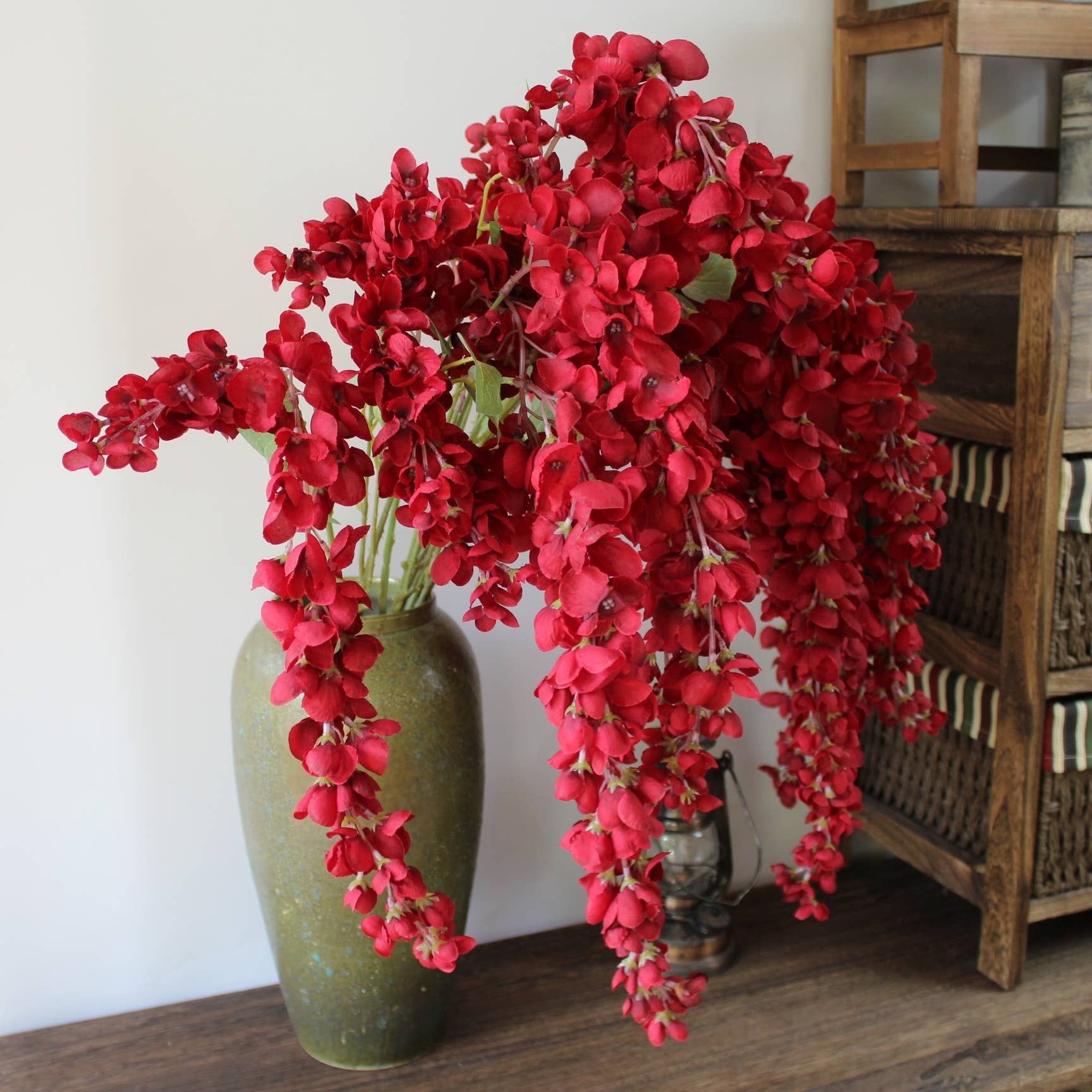 ACNITE(We cover U.S. import duties) - Wholesale Artificial Flowers - Red Wisteria wedding flower garland home decoration floral1