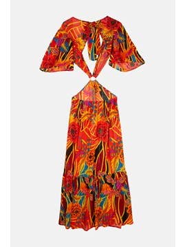 Piti Cuiti - Wholesale Dress - Women's - POSITANO RED CUT DRESS4