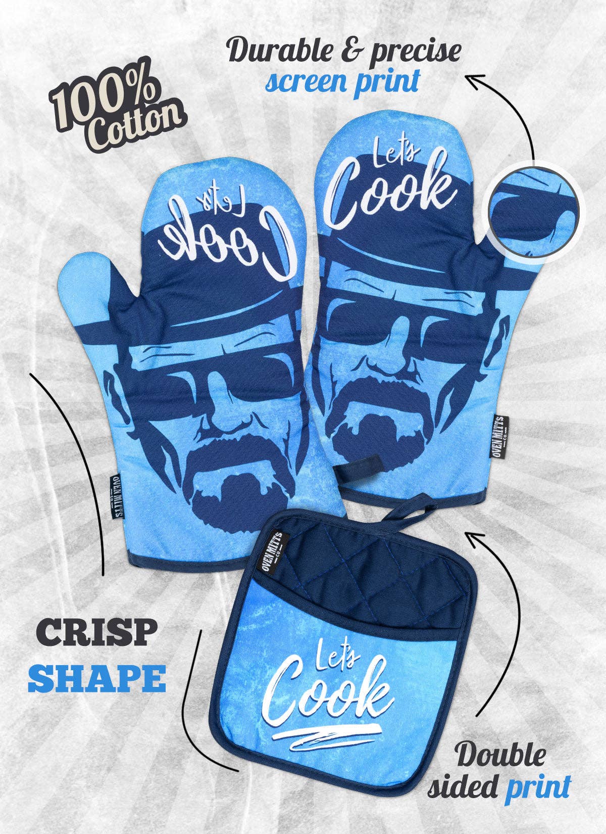 Zapps Clothing - Wholesale Oven Mitt/Pot Holder - Let's Cook Oven Mitts And Potholder Set5