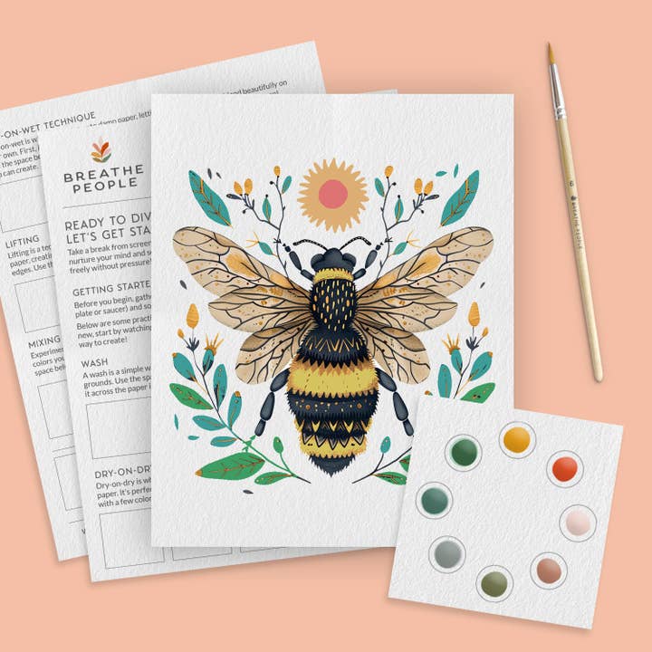 All-In-One Beginner Watercolor Kit - Honey Bee for wholesale by Breathe People
