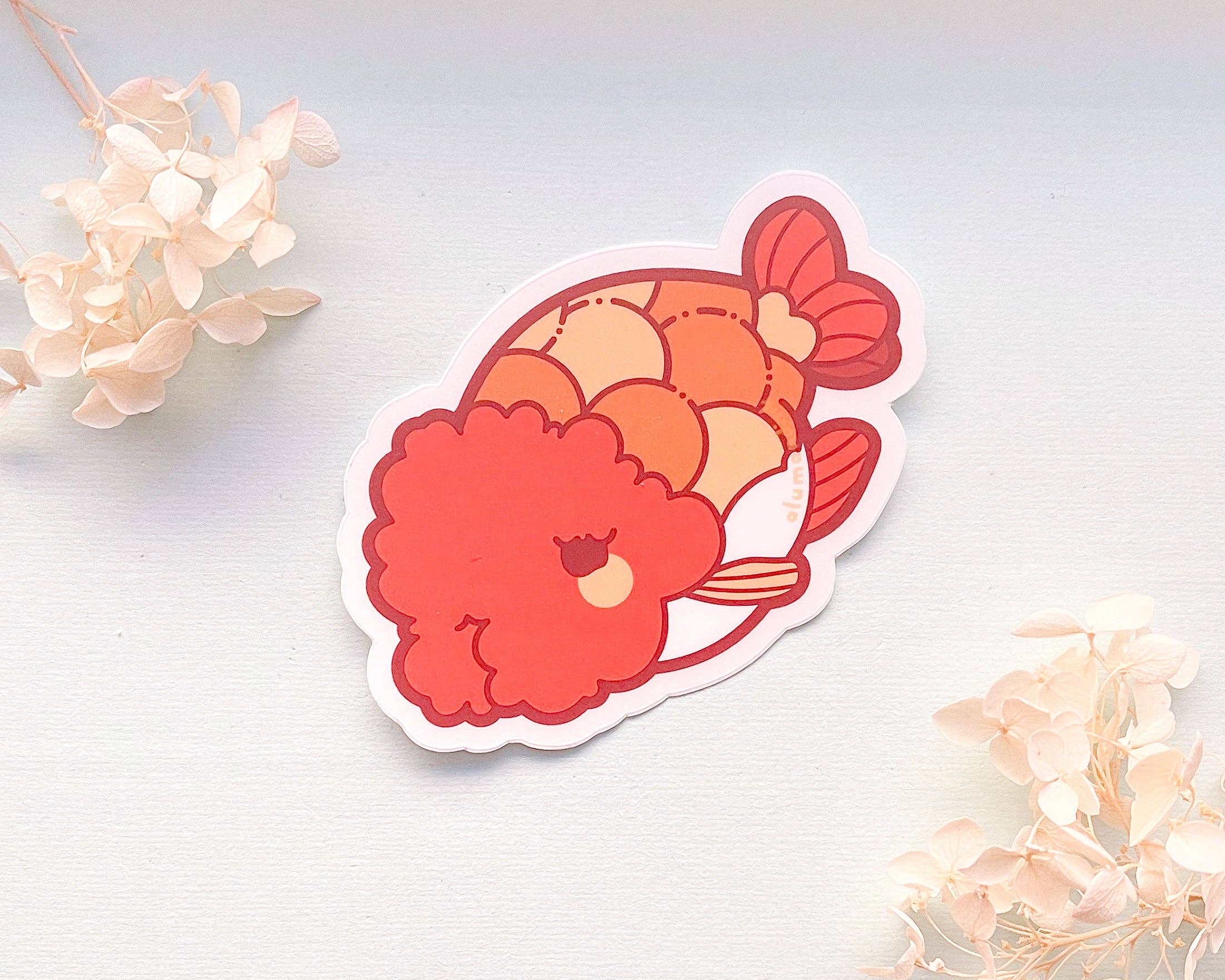 Alum and Ink - Wholesale Sticker - Ranchu Goldfish Clear Vinyl Sticker4