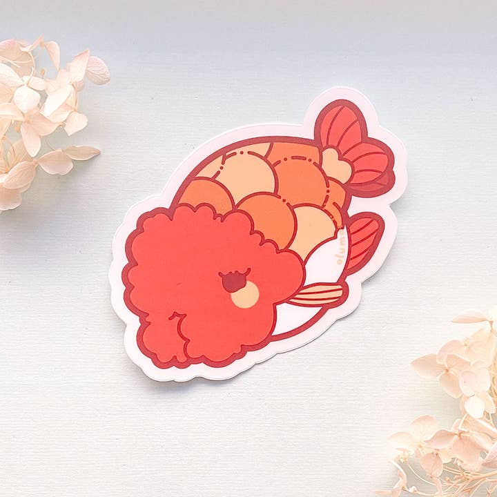 Alum and Ink - Wholesale Sticker - Ranchu Goldfish Clear Vinyl Sticker4