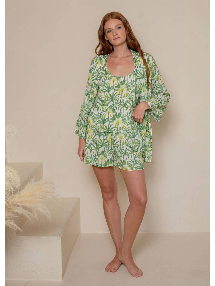 LATTELOVE - Vente Peignoir – femme - PEIGNOIR DOUBLÉ DE KIMONO EN VISCOSE SEMBLABLE À DE LA SOIE1