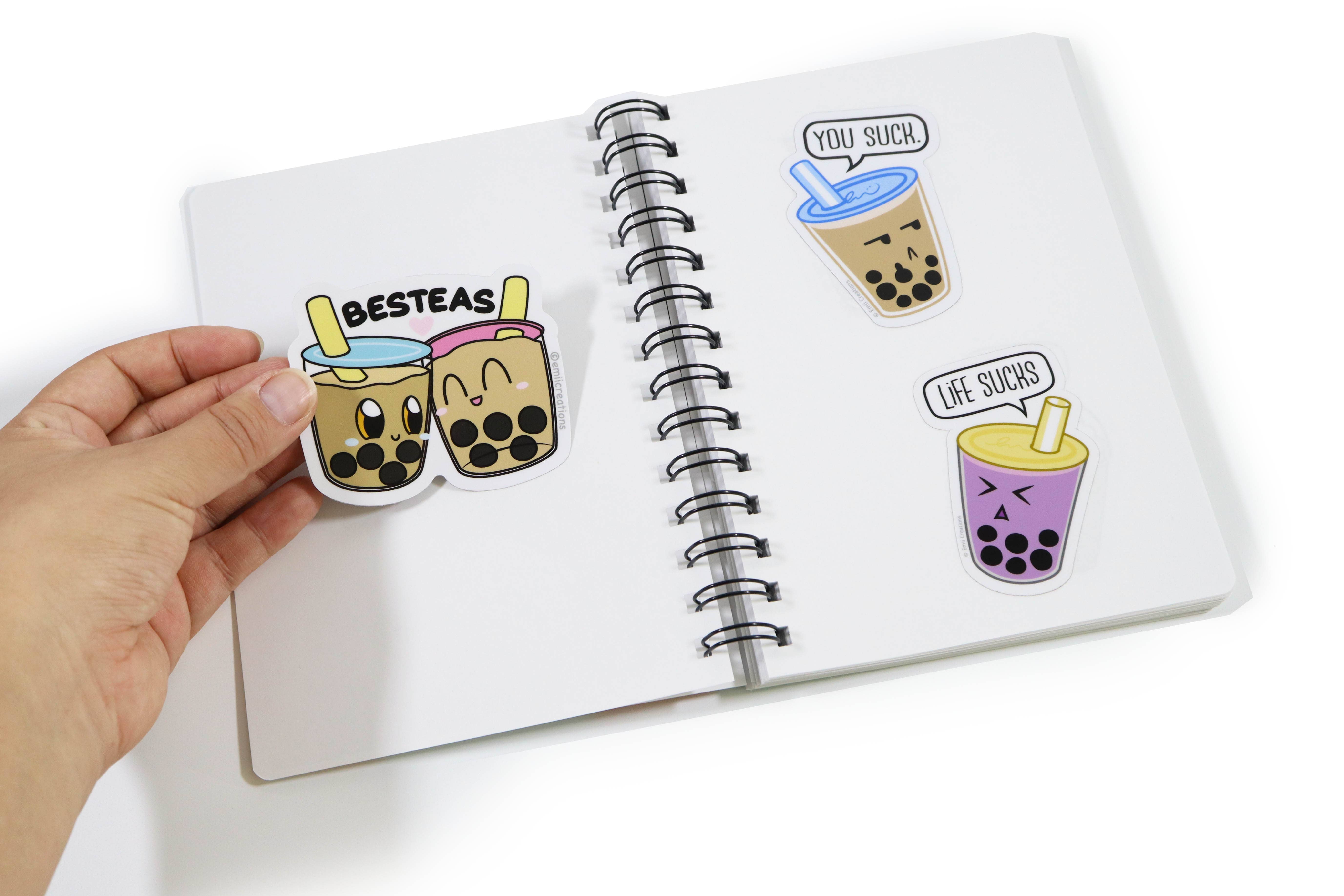 Emii Creations - Wholesale Sticker - Cute Boba Bestea Reusable Sticker Book3