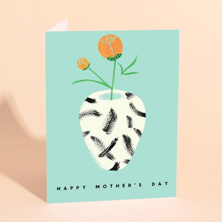 PIVOINE POUR MAMAN - Carte de la fête des mères pour la vente par Carolyn Suzuki