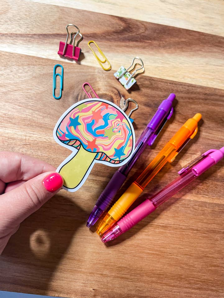 Neon Star Mushroom Sticker for engroshandel hos Sharp Thoughtlings