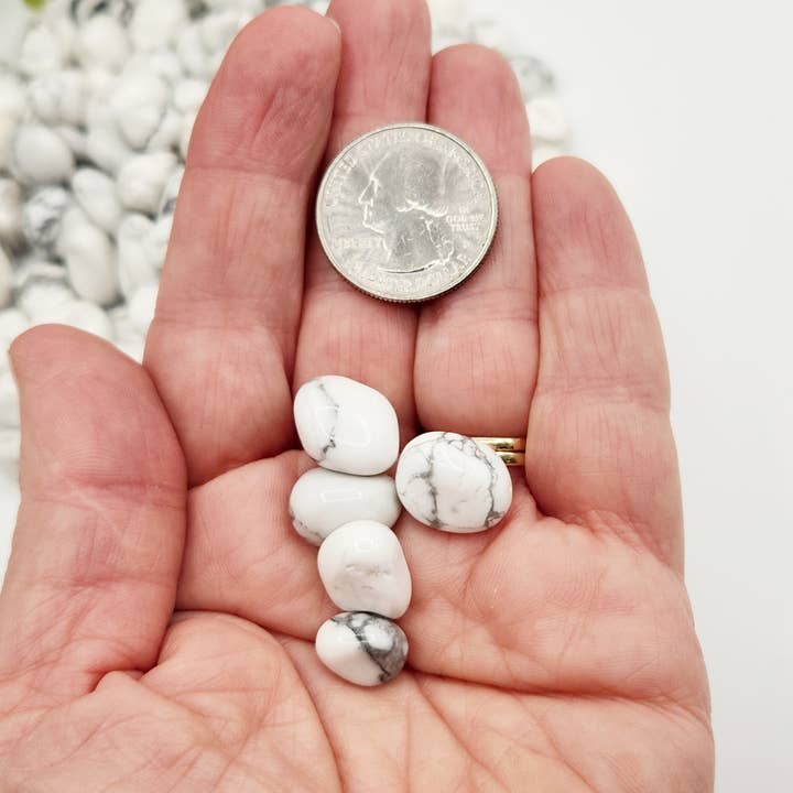 Meraki Gemstones – Pedra/cristal espiritual por atacado – Pedras Roladas de Howlite Branca 10-20mm (0,5kg/1,1lbs)6