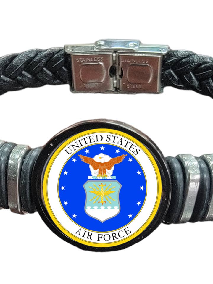 Officially Licensed Military Unisex Leather Bracelets for wholesale by Ciao Bella Jewelry Inc