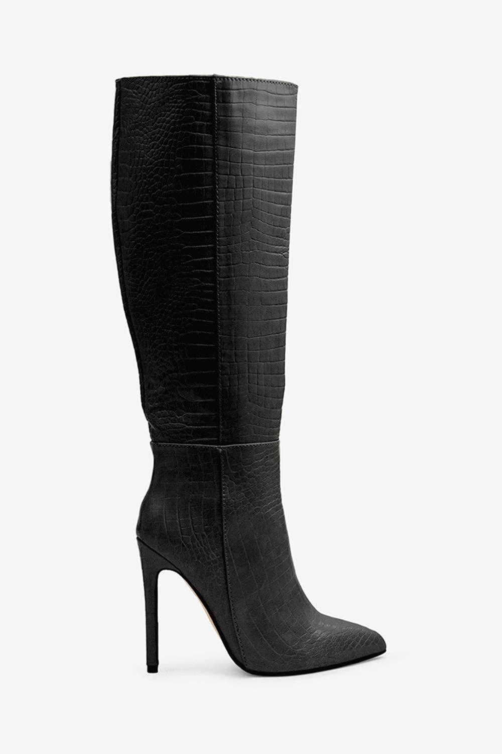 Lemonade Shoes - Wholesale Boots - Women's - ROSE - Under the Knee Crocodile Stiletto Boots0