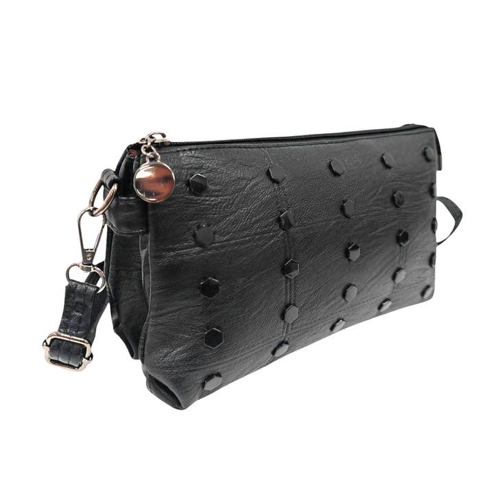 Superbia - Wholesale Crossbody Bag - Women's - Soft Pu Studs 2 Compartment Cross Body Bag Shoulder Bag