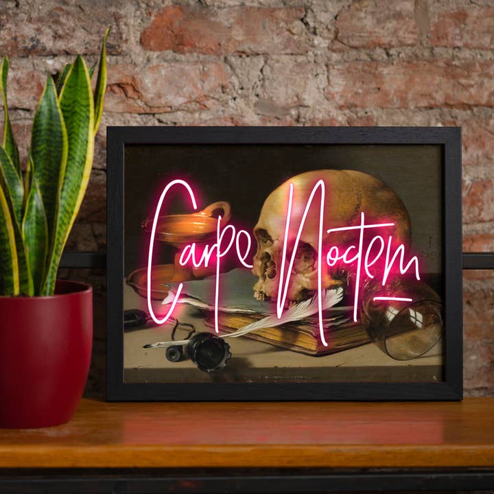 Carpe Noctem Imprimé Néon pour la vente par Ink & Drop