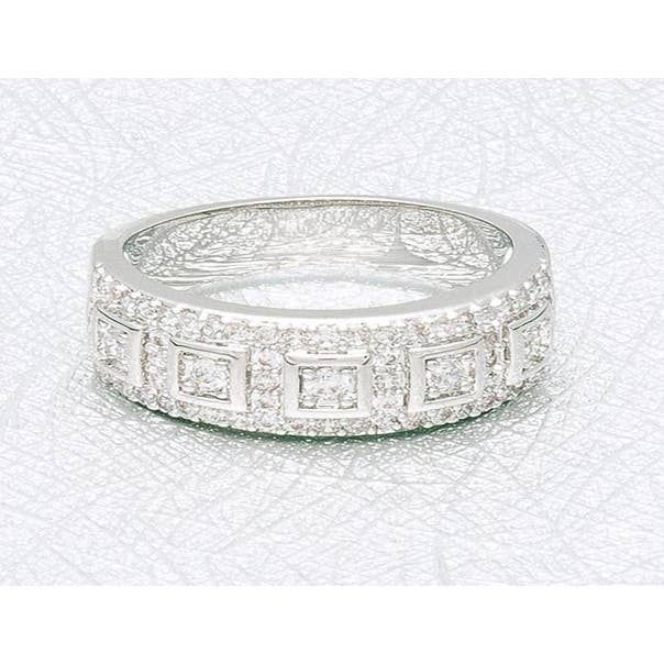 CZ band with clear pavé cz stones, 8mm for wholesale by S&A Fashions