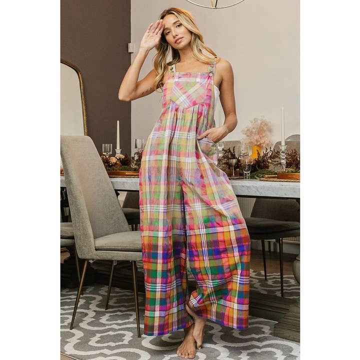 STAINED GLASS DIP DYE EFFECT BLEACHED VINTAGE OVERALLS for wholesale on Faire6