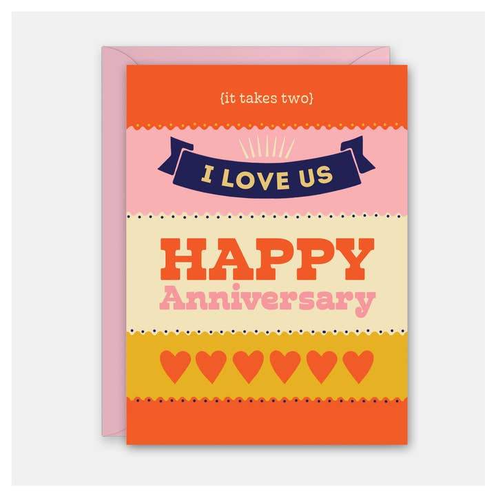 I Love Us - Anniversary Card for wholesale by Rock Scissor Paper
