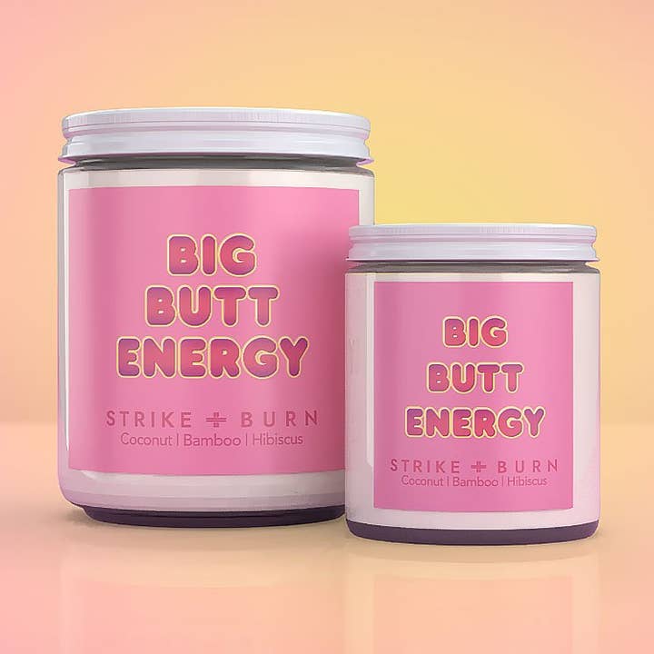 Big Butt Energy Candle - Body Positive Gift for wholesale by Strike and Burn Candles & Gifts