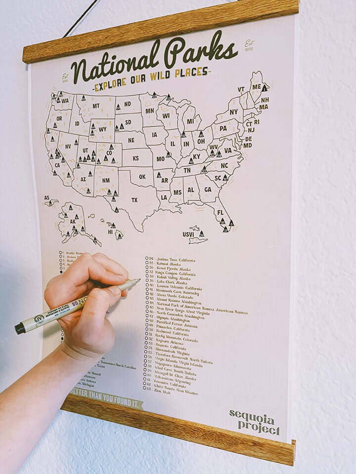 Sequoia Project - Wholesale Poster - National Park Checklist1