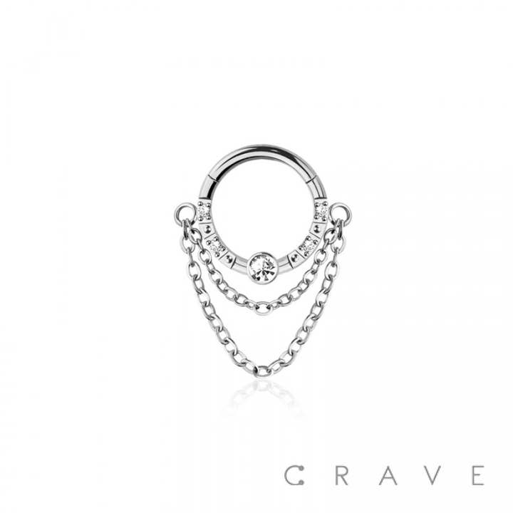 CRAVE - Venta al por mayor Anillos solitarios - ANILLO SEGMENTADO CON BISAGRAS DE ACERO QUIRÚRGICO 316L ORIENTADO HACIA ADELANTE CON CIRCONITA CÚBICA DOBLE3