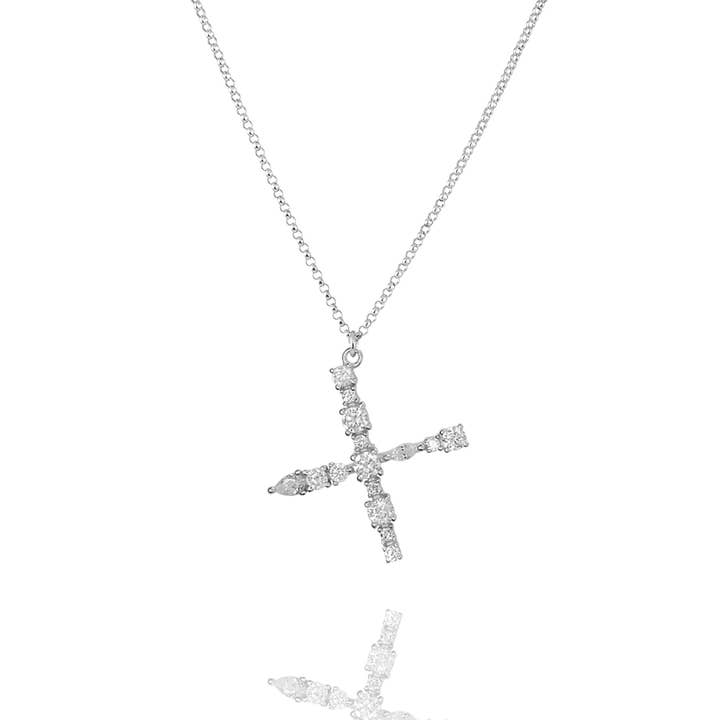 X - Letter Chain - Letter Kedja - Silver - UTSÅLD för wholesale av CLASSYANDFABULOUS Jewelry