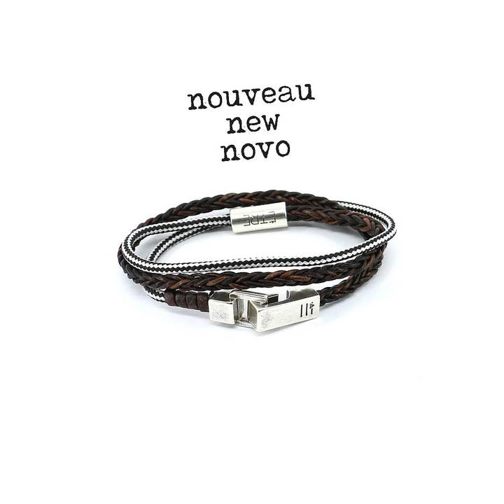 Men's Bracelet | MiraGaya - triple dark brown vintage leat for wholesale by Être - Bracelets & Accessories