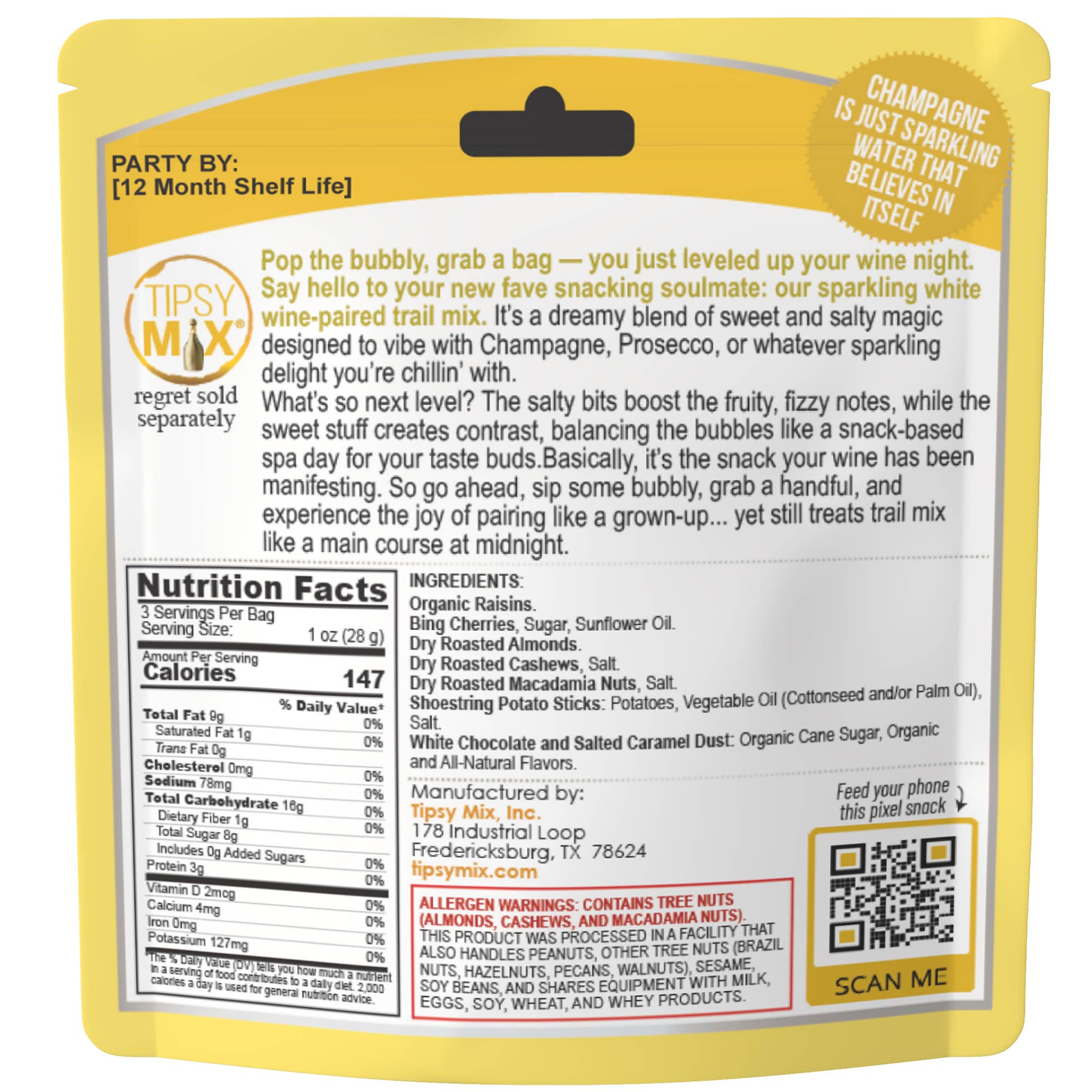 Tipsy Mix - Wholesale Trail Mix - 10. Wine-Paired Trail Mix MIXED CASE OF 63