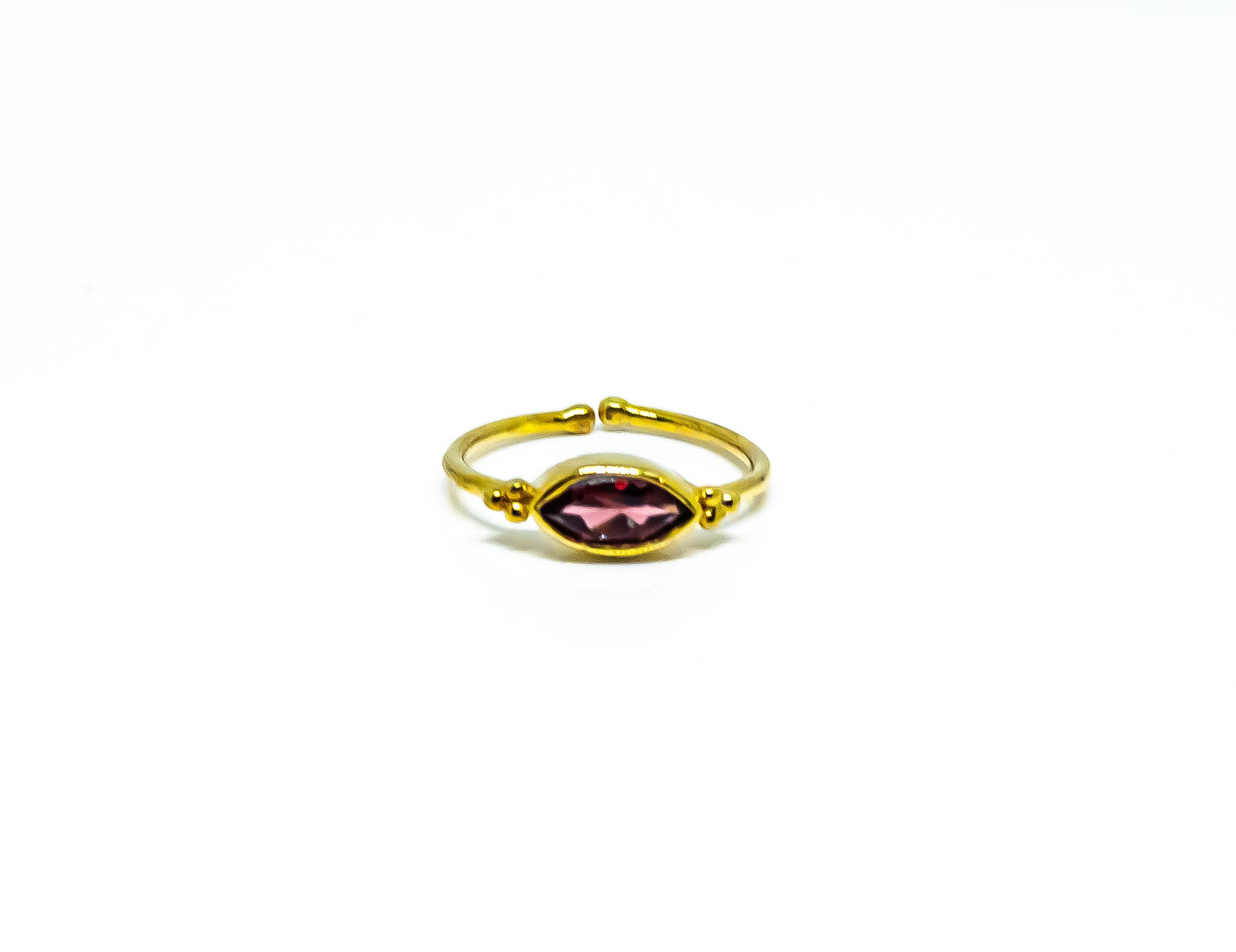 Quasar Gems USA - Wholesale Band/gestapelde ring - Edelsteen Verstelbare Ring van Sterling Zilver 18K Goud Micron7