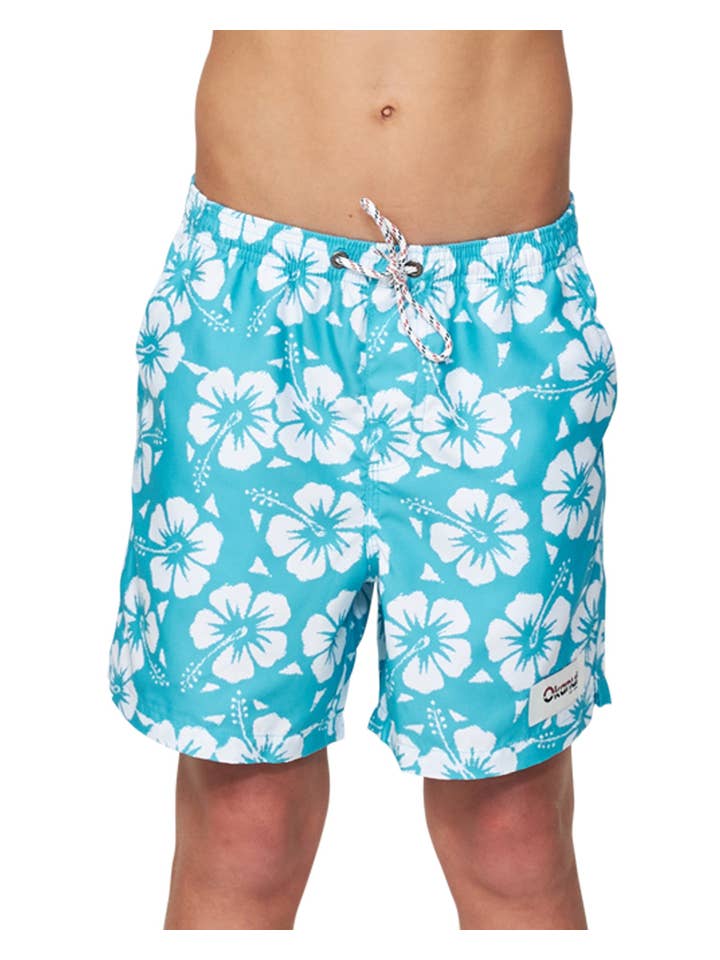 Okanui - Wholesale Swim shorts – Kids - Boys - Swim Short - Hibiscus Aqua3