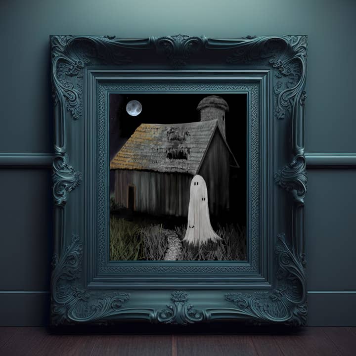 Signum Somnia - Vente Affiche d'art - Impression artistique de la grange hantée, art fantôme effrayant, gothique, art noir4