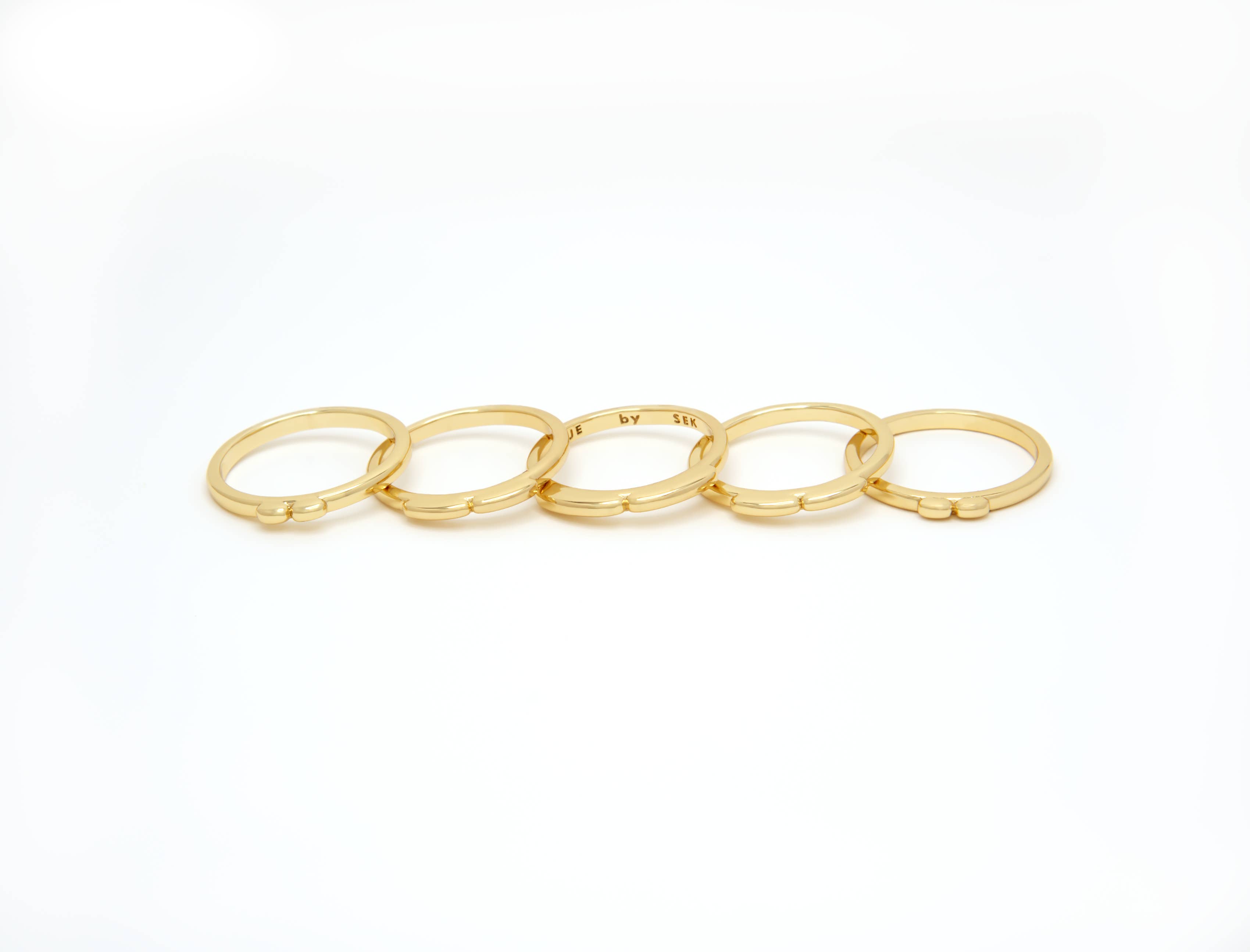 VUE by SEK - Wholesale Band/Stacked Ring - gold echo ring stack1