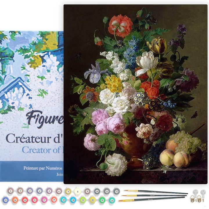 Paint by numbers Framed - Jan Frans van Dael - Vase Flowers for wholesale by Figured'Art