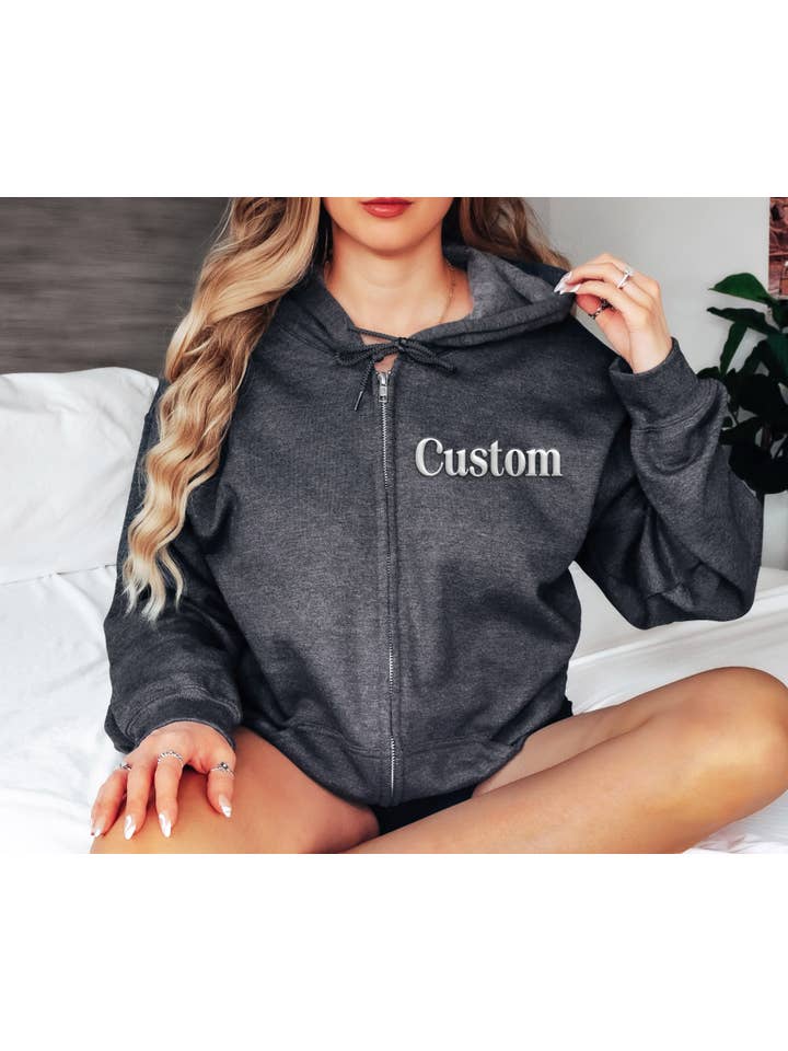 Nobullwoman Apparel - Vente Sweat à capuche – unisexe - SWEAT À CAPUCHON ZIPPÉ unisexe À IMPRIMÉ BOUFFÉ PERSONNALISÉ POUR PETITES ENTREPRISES6