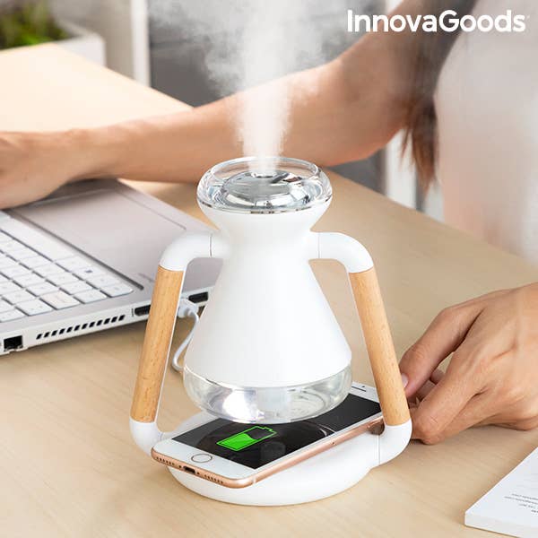 Chargeur sans fil 3 en 1 et humidificateur à diffuseur d'arômes pour la vente par InnovaGoods