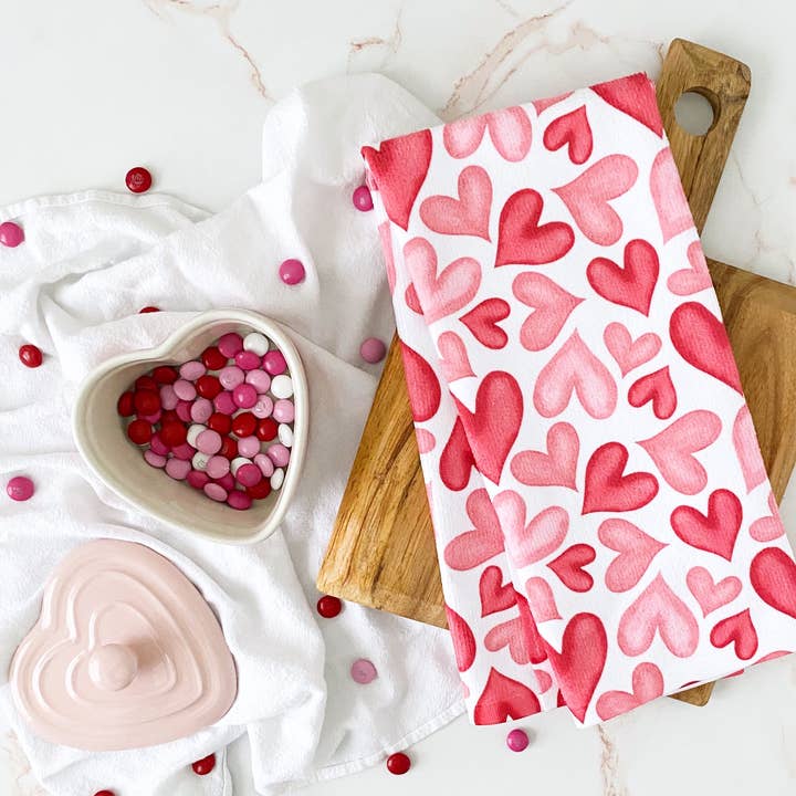 Valentine's Day Hearts Decorative Hand Towel for wholesale by Simply Lauren at Home