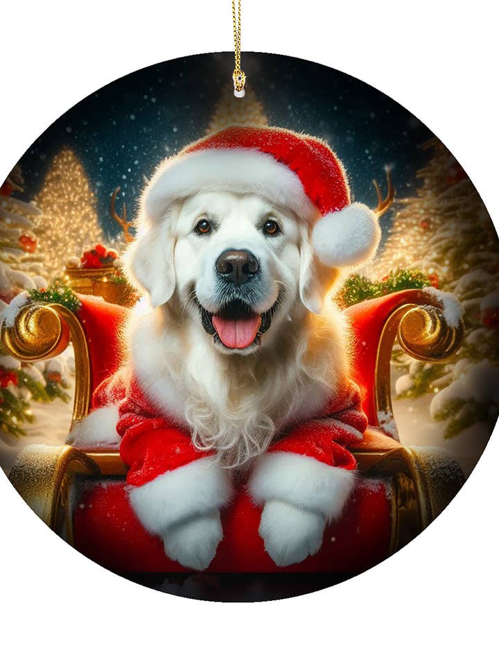Ornement en porcelaine Golden Retriever blanc - Noël pour la vente par Best of Breed Products