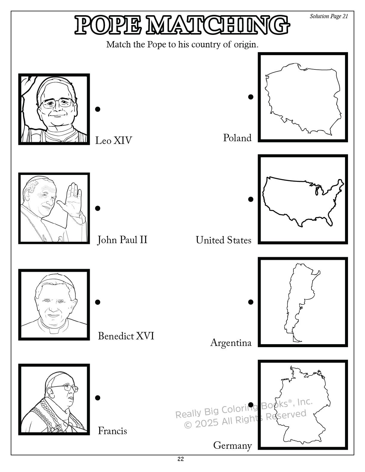 Really Big Coloring Books | ColoringBook.com - Wholesale Coloring & Activity Book - Adult - Pope Leo XIV Coloring Book3