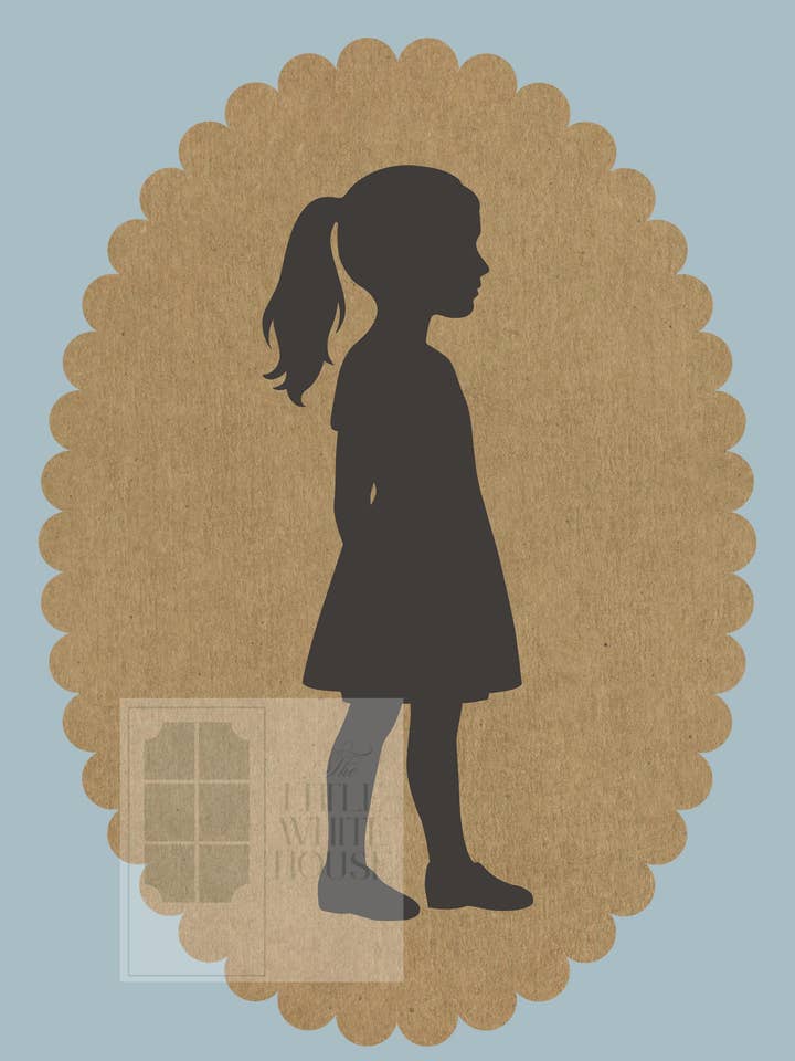 Modern Silhouette Giclee in blue 4x6- pose 3 for wholesale by The Little White House