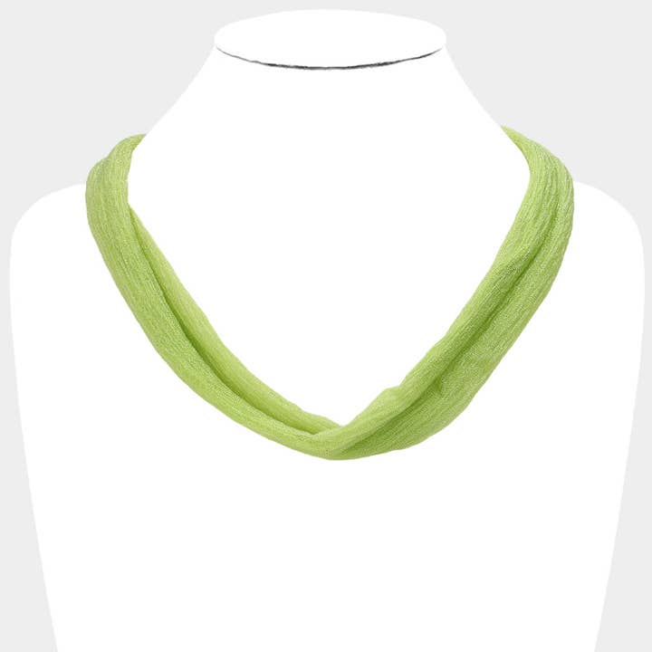 Sensibling Corp. - Wholesale Scarf – Women's - Shiny Fabric Chiffon Scarf Necklace19